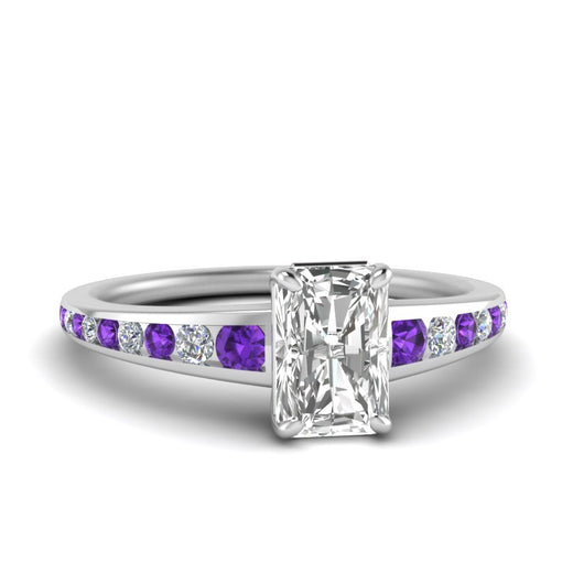 radiant-cut-swirl-engraved-channel-accent-diamond-engagement-ring-with-purple-topaz-in-FD122866RARGVITO-NL-WG