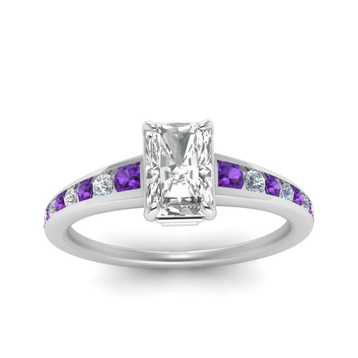 radiant-cut-swirl-engraved-channel-accent-diamond-engagement-ring-with-purple-topaz-in-FD122866RARGVITO-NL-WG