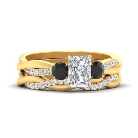 radiant-cut-three-stone-twisted-black-diamond-wedding-band-in-yellow-gold-fdens3301ragblacksleep-nl-yg.jpg
