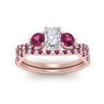 Load image into Gallery viewer, radiant-cut-twisted-floral-prong-pink-sapphire-wedding-set-in-rose-gold-FD10257RAGSADRPI-ANGLE5-NL-RG?v=1756360067
