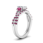 Load image into Gallery viewer, radiant-cut-twisted-floral-prong-pink-sapphire-wedding-set-in-white-gold-FD10257RAGSADRPI-ANGLE2-NL-WG?v=1756360067
