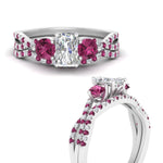 Load image into Gallery viewer, radiant-cut-twisted-floral-prong-pink-sapphire-wedding-set-in-white-gold-FD10257RAGSADRPI-ANGLE3-NL-WG_046a78ea-3e15-4bb6-92da-2e5db945c48e?v=1756360178
