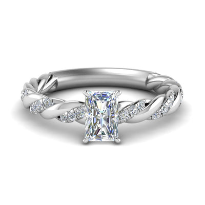 Lab Created Radiant Cut Twisted Vine Engagement Ring