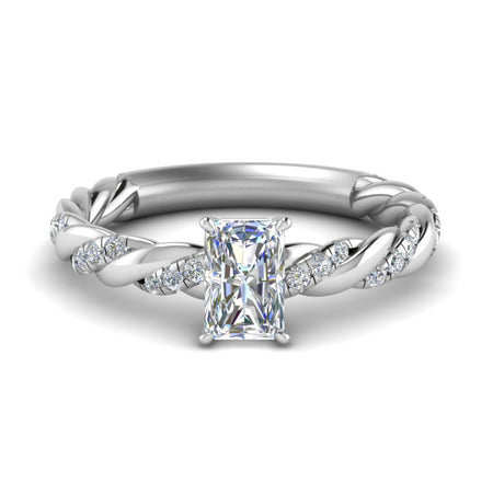 Lab Created Radiant Cut Twisted Vine Engagement Ring