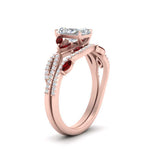 Load image into Gallery viewer, radiant-cut-twisted-vine-luxury-ruby-bridal-ring-set-in-rose-gold-FDENR3211RAGRUDRANGLE3-NL-RG