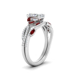 Load image into Gallery viewer, radiant-cut-twisted-vine-luxury-ruby-bridal-ring-set-in-white-gold-FDENR3211RAGRUDRANGLE3-NL-WG
