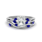 Load image into Gallery viewer, radiant-cut-twisted-vine-luxury-sapphire-bridal-ring-set-in-white-gold-FDENR3211RAGSABLANGLE3-NL-WG