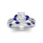 Load image into Gallery viewer, radiant-cut-twisted-vine-luxury-sapphire-bridal-ring-set-in-white-gold-FDENR3211RAGSABLANGLE3-NL-WG
