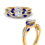 Load image into Gallery viewer, radiant-cut-twisted-vine-luxury-sapphire-bridal-ring-set-in-yellow-gold-FDENR3211RAGSABLANGLE3-NL-YG