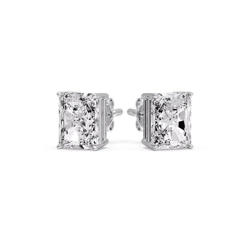 Radiant Diamond Basket Stud Earring