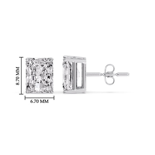Radiant Diamond Basket Stud Earring