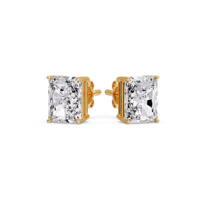 Radiant Diamond Basket Stud Earring