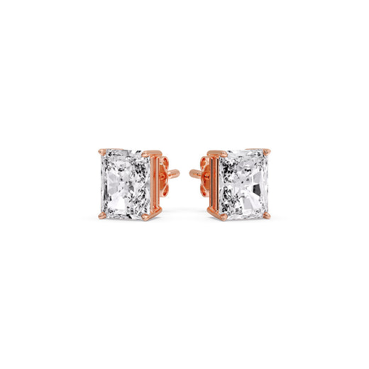 Radiant Diamond Basket Stud Earring