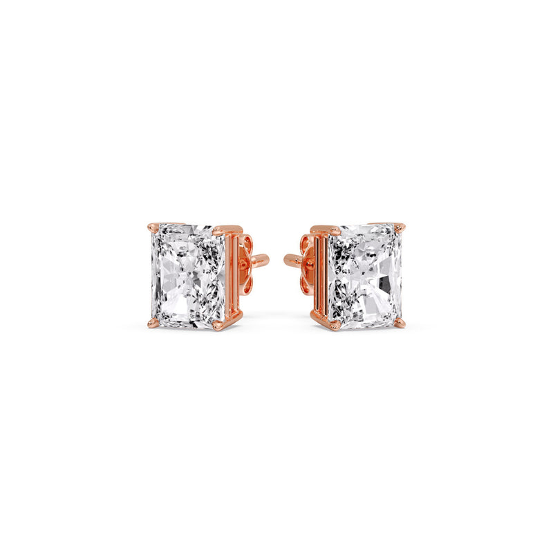 Radiant Diamond Basket Stud Earring