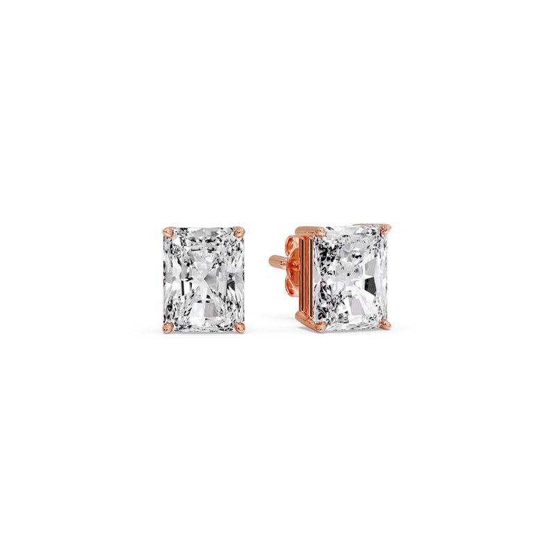 Radiant Diamond Basket Stud Earring
