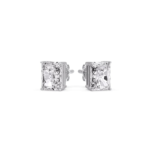 Radiant Diamond Basket Stud Earring