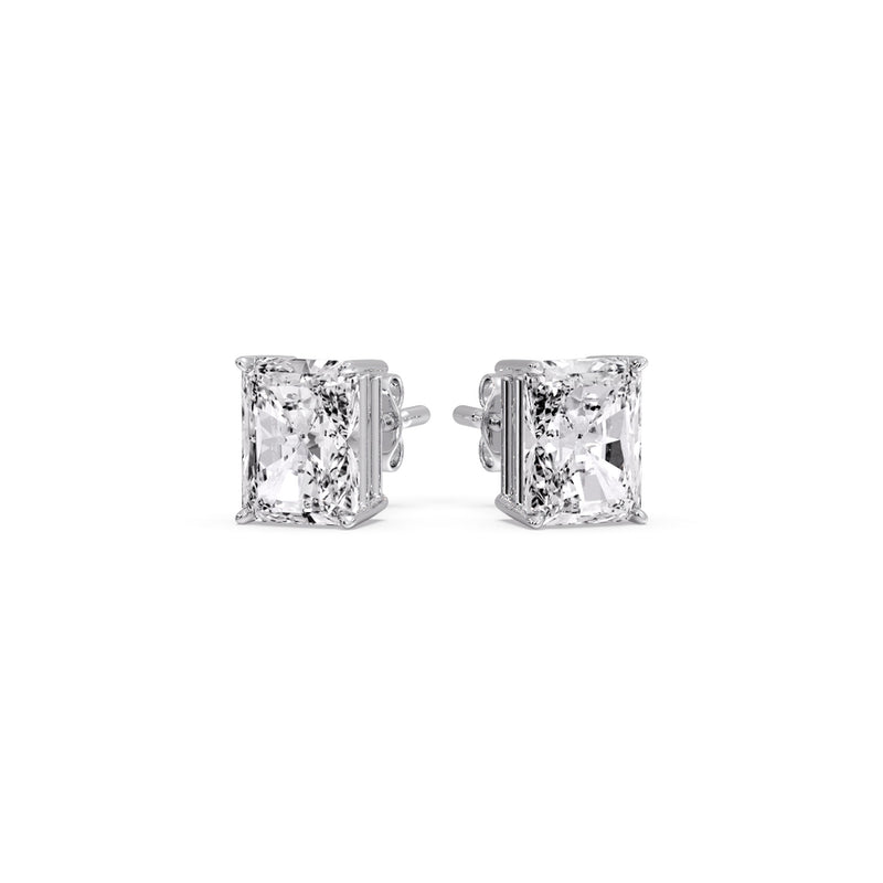 Radiant Diamond Basket Stud Earring
