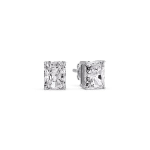IGI Certified Basket Stud Earrings Set With Radiant Cut Diamonds
