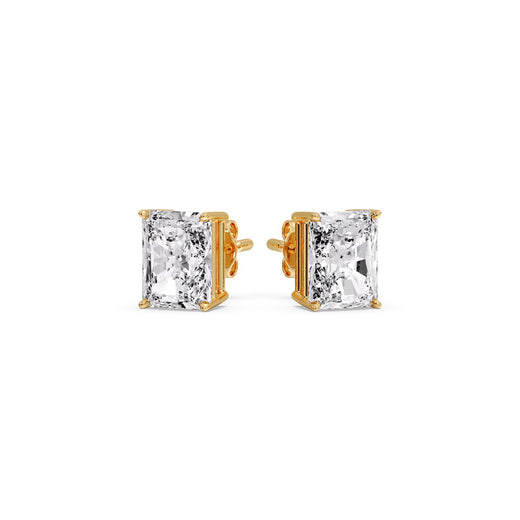 Radiant Diamond Basket Stud Earring