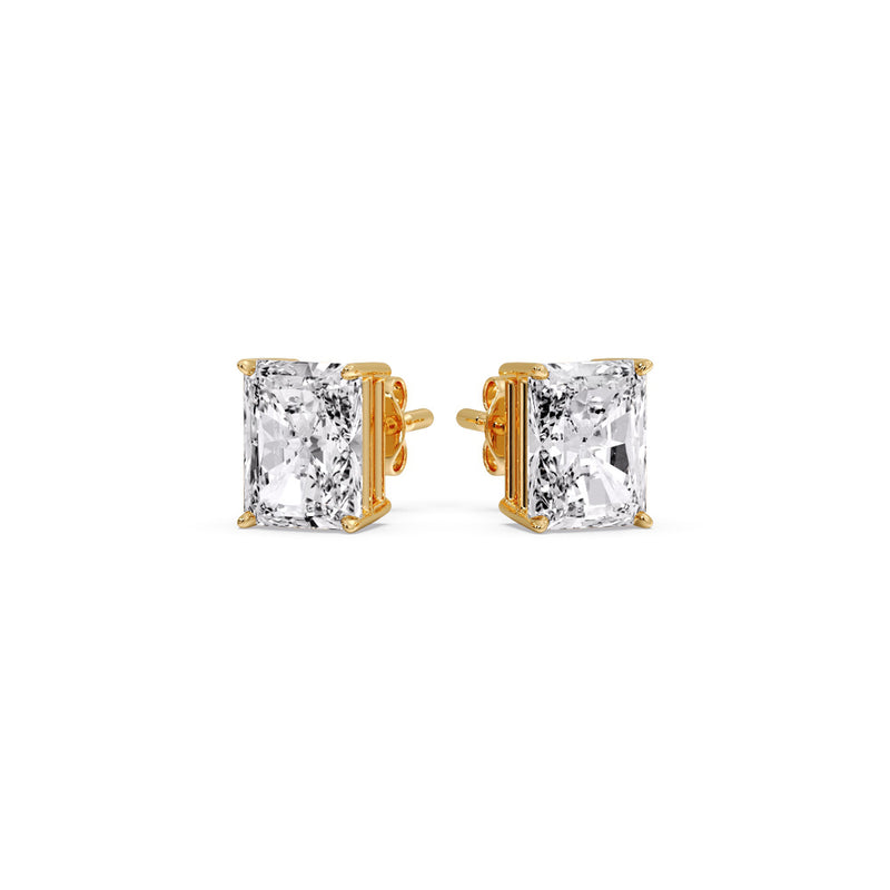 Radiant Diamond Basket Stud Earring