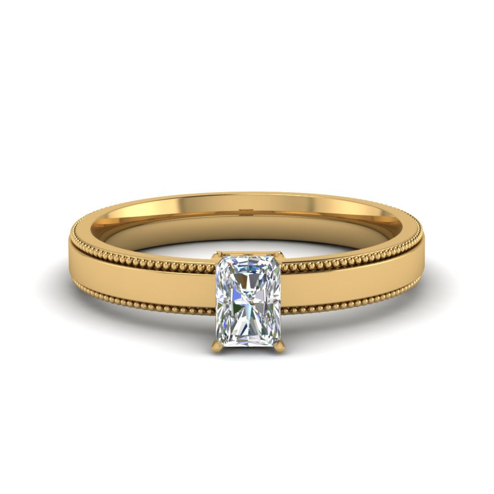 radiant-diamond-milgrain-bridal-ring-in-14K-yellow-gold-FD-ENR8985RAR-NL-YG