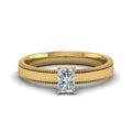Thumbnail 1 - radiant-diamond-milgrain-bridal-ring-in-14K-yellow-gold-FD-ENR8985RAR-NL-YG