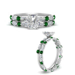 Load image into Gallery viewer, radiant-emerald-floating-marquise-accent-ring-with-eternity-wedding-band-in-white-gold-FDEWB9398RAGEMGRANGEL3-NL-WG.jpg?v=1758802232