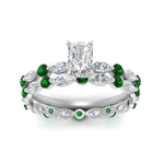 Load image into Gallery viewer, radiant-emerald-floating-marquise-accent-ring-with-eternity-wedding-band-in-white-gold-FDEWB9398RAGEMGRANGLE5-NL-WG.jpg?v=1758802167