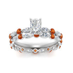 Load image into Gallery viewer, radiant-orange-sapphire-floating-marquise-accent-ring-with-eternity-wedding-band-in-white-gold-FDEWB9398RAGSAORANGLE5-NL-WG.jpg?v=1758802233