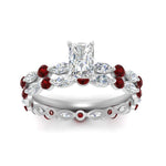 Load image into Gallery viewer, radiant-ruby-floating-marquise-accent-ring-with-eternity-wedding-band-in-white-gold-FDEWB9398RAGRUDRANGLE5-NL-WG.jpg?v=1758802272