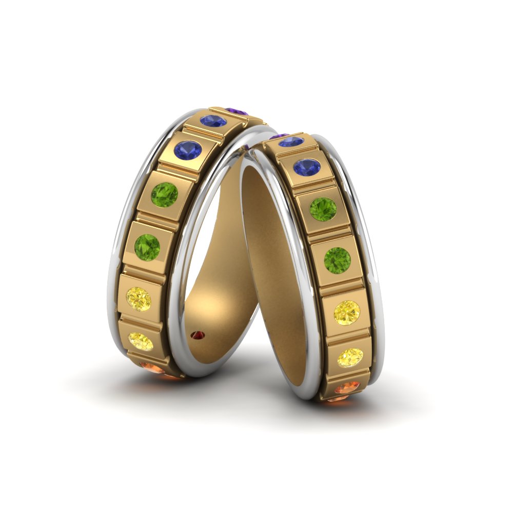 Rainbow Gay Male Engagement Rings