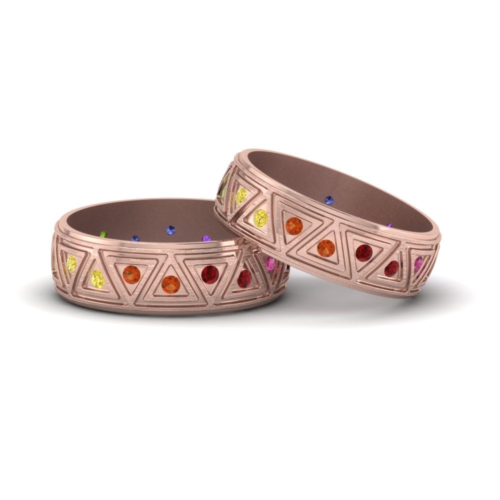 Rainbow Gay Wedding Engagement Rings