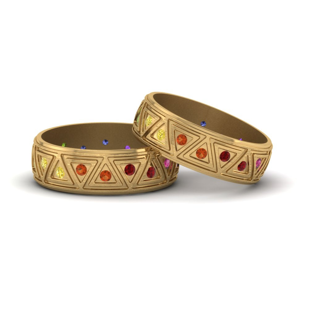 Rainbow Gay Wedding Engagement Rings