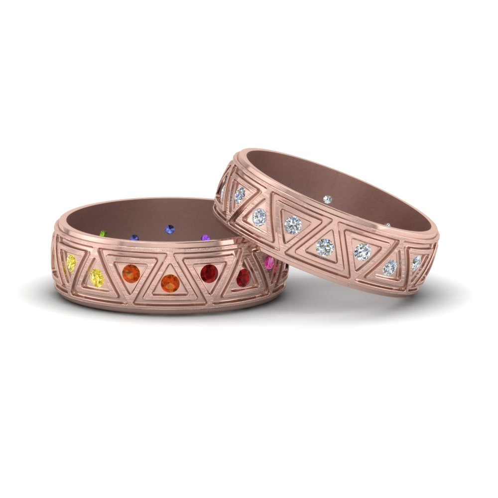 Rainbow Unisex Wedding Bands