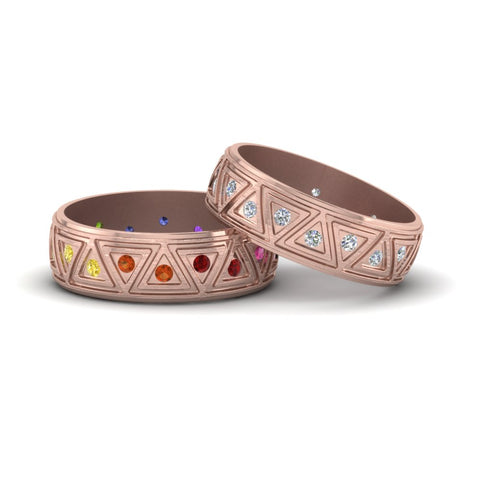 Rainbow Unisex Wedding Bands