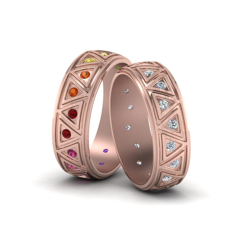 Rainbow Unisex Wedding Bands