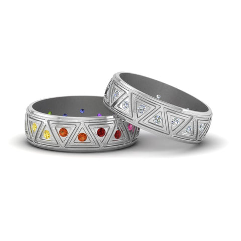 Rainbow Unisex Wedding Bands