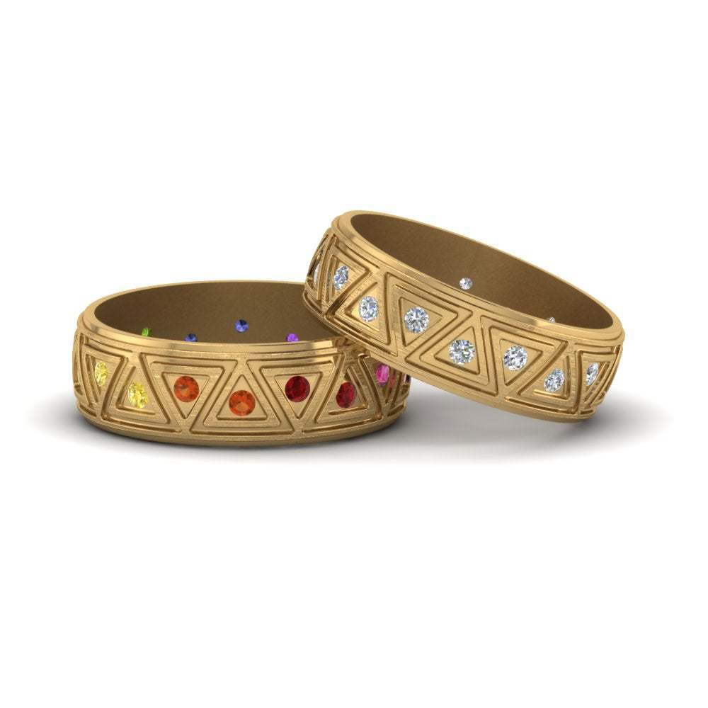 Rainbow Unisex Wedding Bands