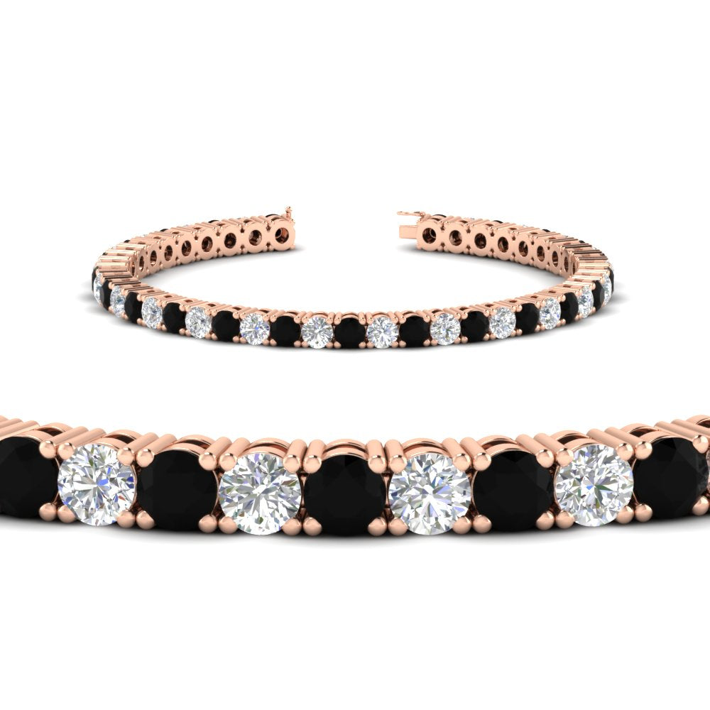 real-diamond-tennis-bracelet-with-black-diamond-9-carat-in-rose-gold-FDBRC8635ROGBLACKANGLE2-9.00_20CT-NL-RG