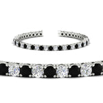 Load image into Gallery viewer, real-diamond-tennis-bracelet-with-black-diamond-9-carat-in-white-gold-FDBRC8635ROGBLACKANGLE2-9.00_20CT-NL-WG
