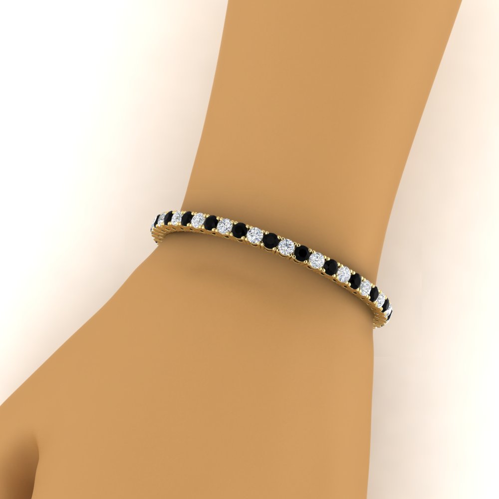 real-diamond-tennis-bracelet-with-black-diamond-9-carat-in-yellow-gold-FDBRC8635ROGBLACKHAND-9.00_20CT-NL-YG