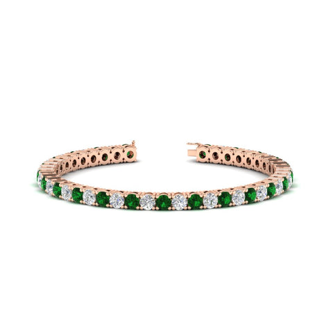 real-diamond-tennis-bracelet-with-emerald-9-carat-in-rose-gold-FDBRC8635ROGEMGR-9.00_20CT-NL-RG