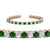 Load image into Gallery viewer, real-diamond-tennis-bracelet-with-emerald-9-carat-in-rose-gold-FDBRC8635ROGEMGRANGLE2-9.00_20CT-NL-RG