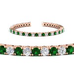 Load image into Gallery viewer, real-diamond-tennis-bracelet-with-emerald-9-carat-in-rose-gold-FDBRC8635ROGEMGRANGLE2-9.00_20CT-NL-RG
