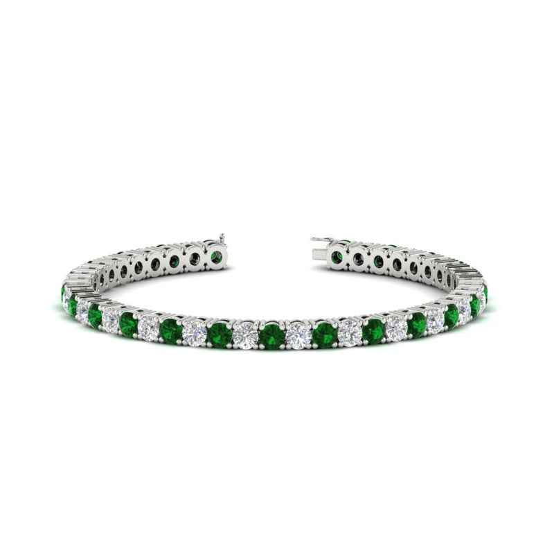 real-diamond-tennis-bracelet-with-emerald-9-carat-in-white-gold-FDBRC8635ROGEMGR-9.00_20CT-NL-WG
