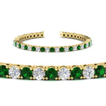 Load image into Gallery viewer, real-diamond-tennis-bracelet-with-emerald-9-carat-in-yellow-gold-FDBRC8635ROGEMGRANGLE2-9.00_20CT-NL-YG
