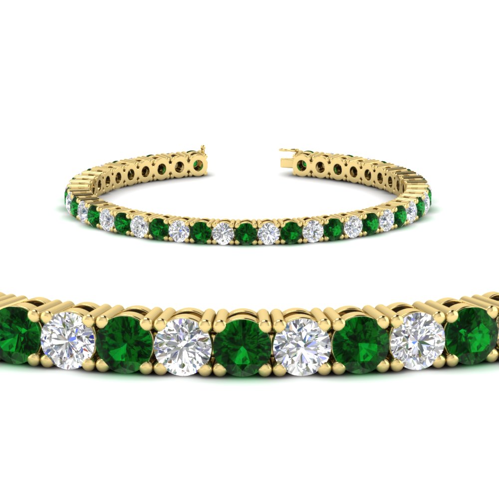 real-diamond-tennis-bracelet-with-emerald-9-carat-in-yellow-gold-FDBRC8635ROGEMGRANGLE2-9.00_20CT-NL-YG