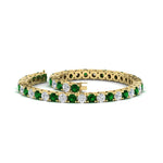 Load image into Gallery viewer, real-diamond-tennis-bracelet-with-emerald-9-carat-in-yellow-gold-FDBRC8635ROGEMGRANGLE4-9.00_20CT-NL-YG
