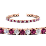 Load image into Gallery viewer, real-diamond-tennis-bracelet-with-pink-sapphire-9-carat-in-rose-gold-FDBRC8635ROGSADRPIANGLE2-9.00_20CT-NL-RG
