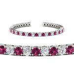 Load image into Gallery viewer, real-diamond-tennis-bracelet-with-pink-sapphire-9-carat-in-white-gold-FDBRC8635ROGSADRPIANGLE2-9.00_20CT-NL-WG
